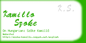 kamillo szoke business card